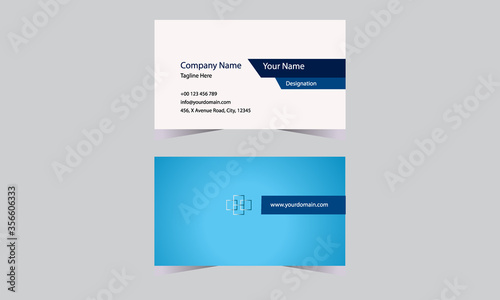 Corporate professional business card. Clean and simple design print ready layout. Personal visiting card with company name and logo.