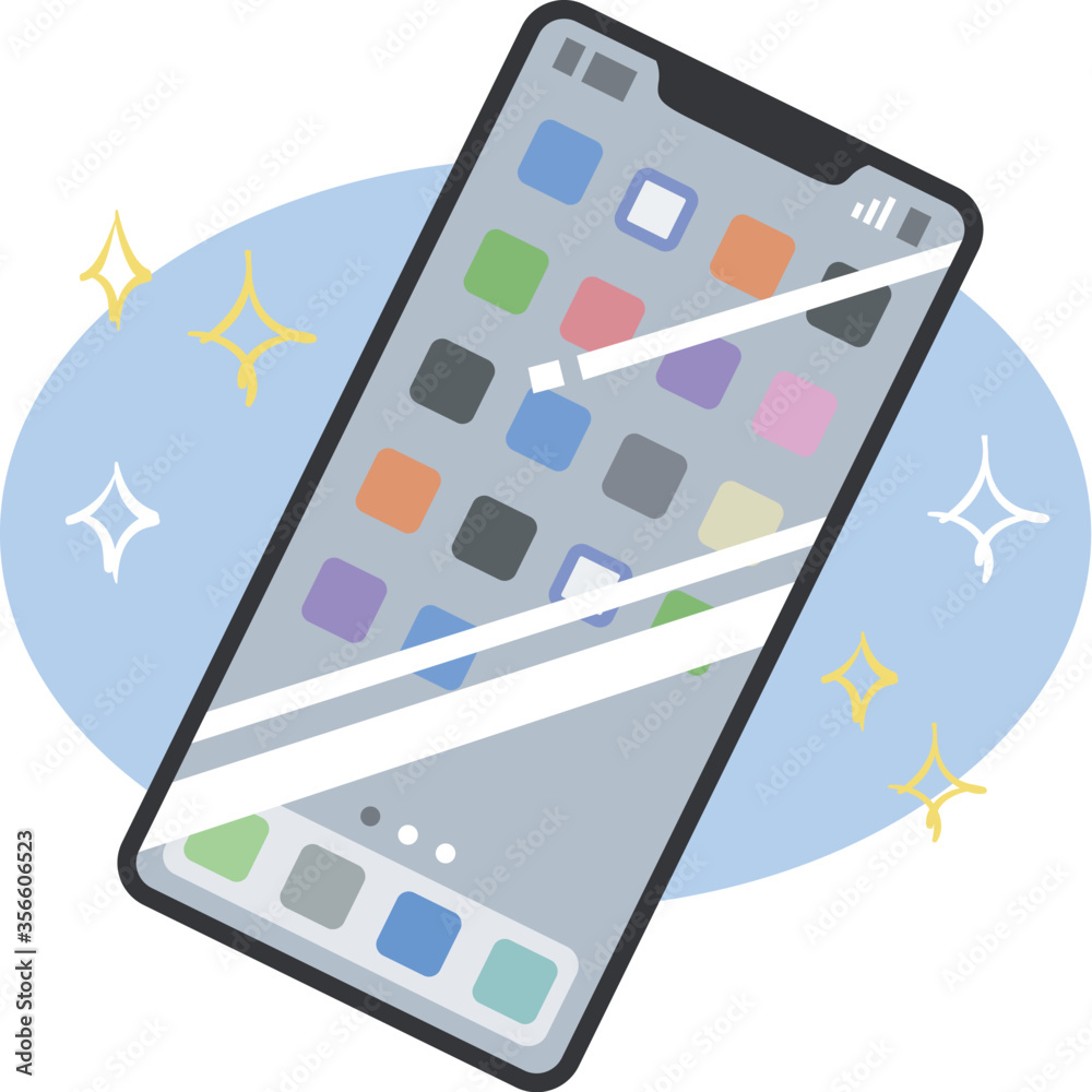ピカピカのきれいなスマホ スマートフォン のイラスト Stock Vector Adobe Stock
