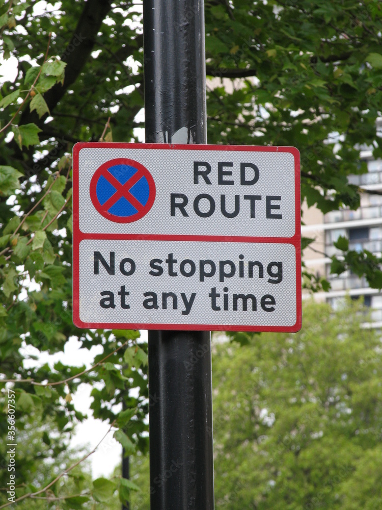 London, UK, traffic signs in England