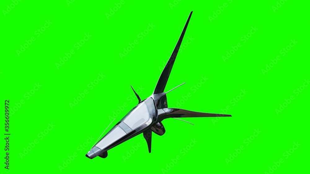 Sci fi fufturistic ship. Concept of future. Green screen. 3d rendering. Sci fi fufturistic ship. Concept of future. Green screen. 3d rendering.