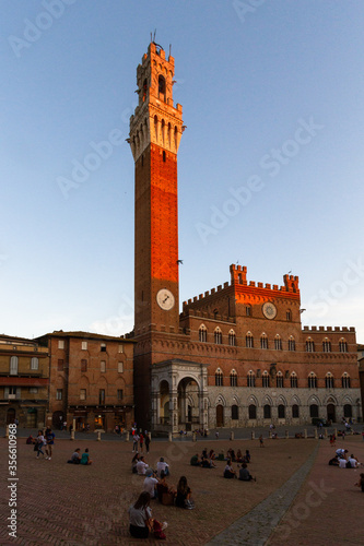views of old siena italy at sunset