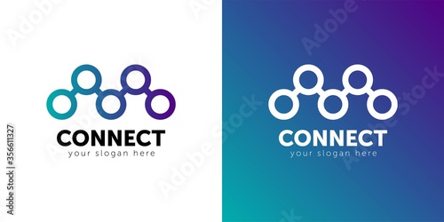 connect logo. logotype for your business. clear design photo