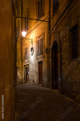 Streets and buildings in Siena, Italy 