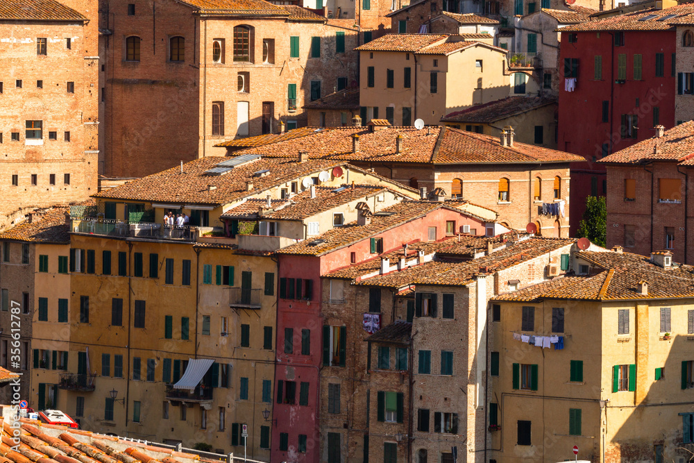 Streets and buildings in Siena, Italy 