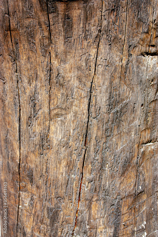 The unique structure of natural wood. An old board with cracks and knots darkened over time. Texture of old wood closeup. Tree bark. The unique structure of natural wood. An old board with cracks and knots darkened over time. Texture of old wood closeup. Tree bark.