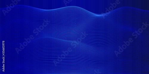 Blue digital waves background. Big data, technology, web banner.
