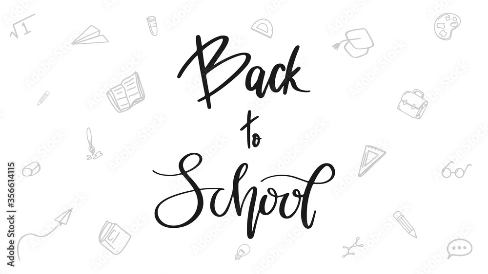 Back to school calligraphy handwriting on white background , Vector illustration EPS 10