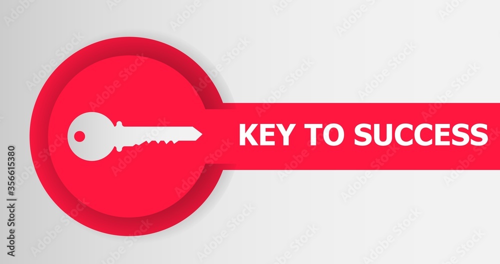 Business and career. Vector illustration with key to unlock success on grey background, panorama Business and career. Vector illustration with key to unlock success on grey background, panorama