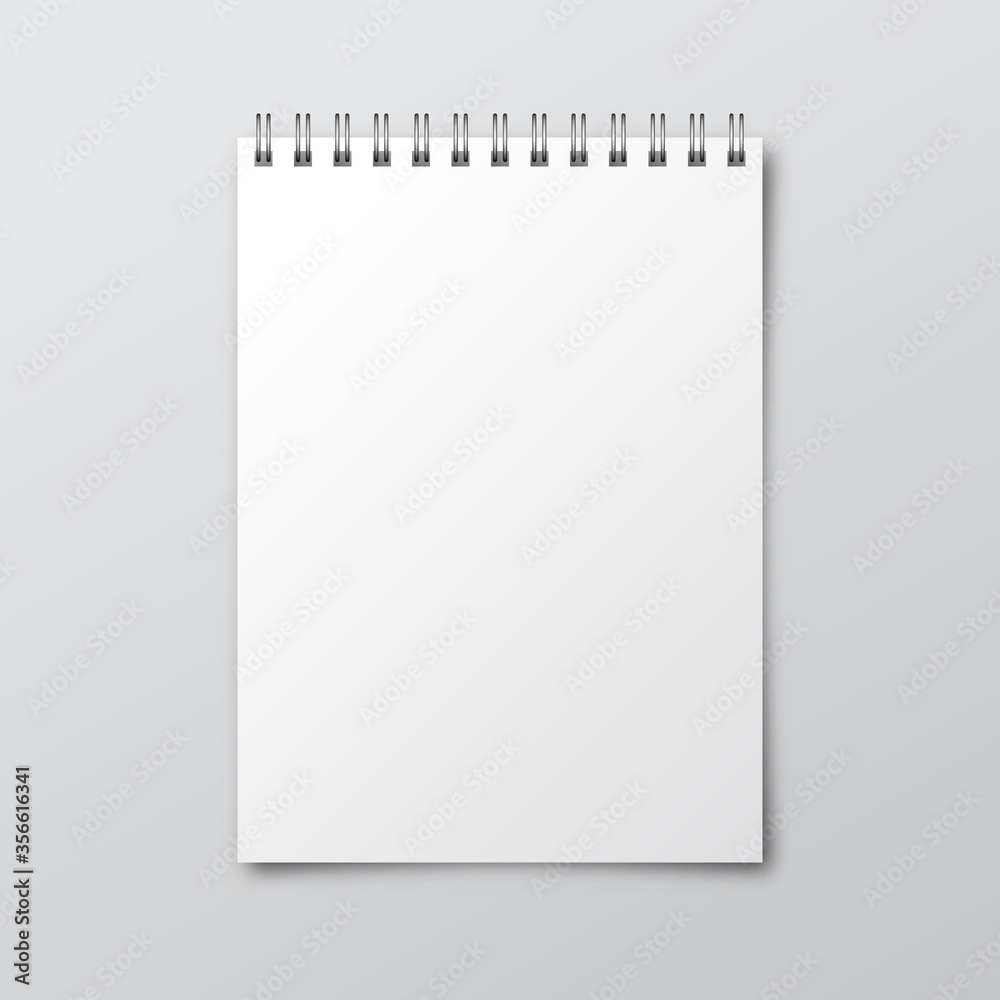 Notebook. Mockup of paper notebook. Template of notebook Notebook. Mockup of paper notebook. Template of notebook