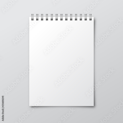 Notebook. Mockup of paper notebook. Template of notebook