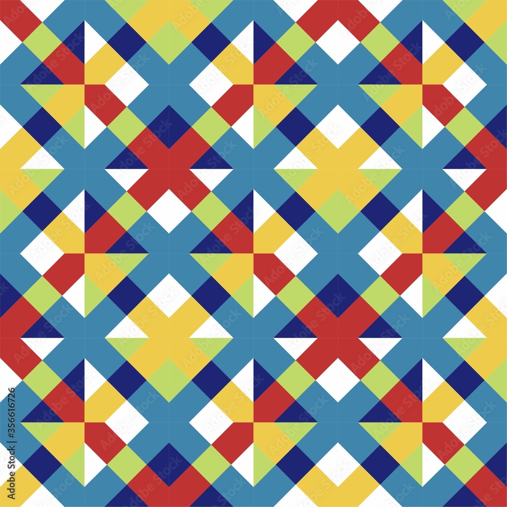 Beautiful of Colorful X and Rhombus, Repeated, Abstract, Illustrator Pattern Wallpaper. Image for Printing on Paper, Wallpaper or Background, Covers, Fabrics Beautiful of Colorful X and Rhombus, Repeated, Abstract, Illustrator Pattern Wallpaper. Image for Printing on Paper, Wallpaper or Background, Covers, Fabrics