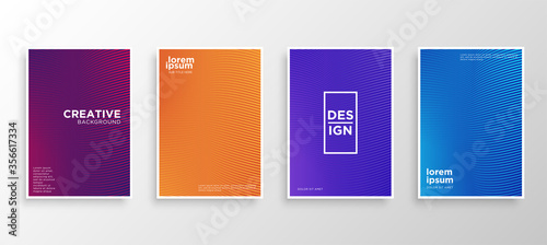 Set of four Minimal covers design. Colorful halftone gradients.modern background template design for web. Cool gradients. Future geometric patterns. Eps10 vector.