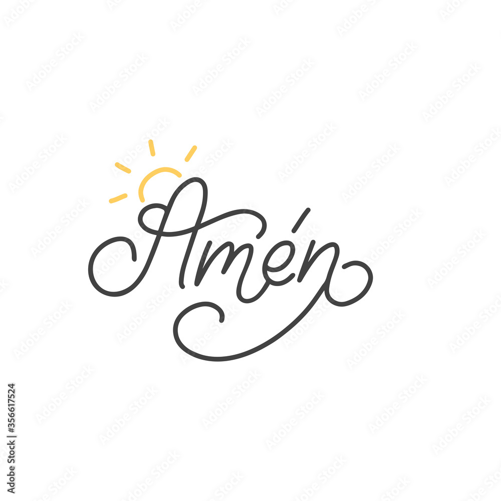 Amen hand lettering, spanish translation of Let It Be So phrase
