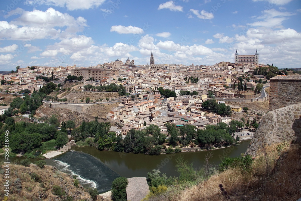 Panorama of the old city of Toledo, the former capital of Spain.