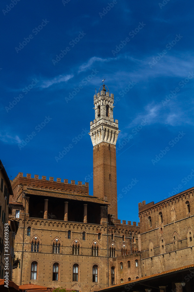 Streets and buildings in Siena, Italy 