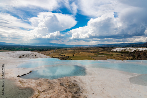 Pamukkale Hot Springs in Denizli Province of Turkey