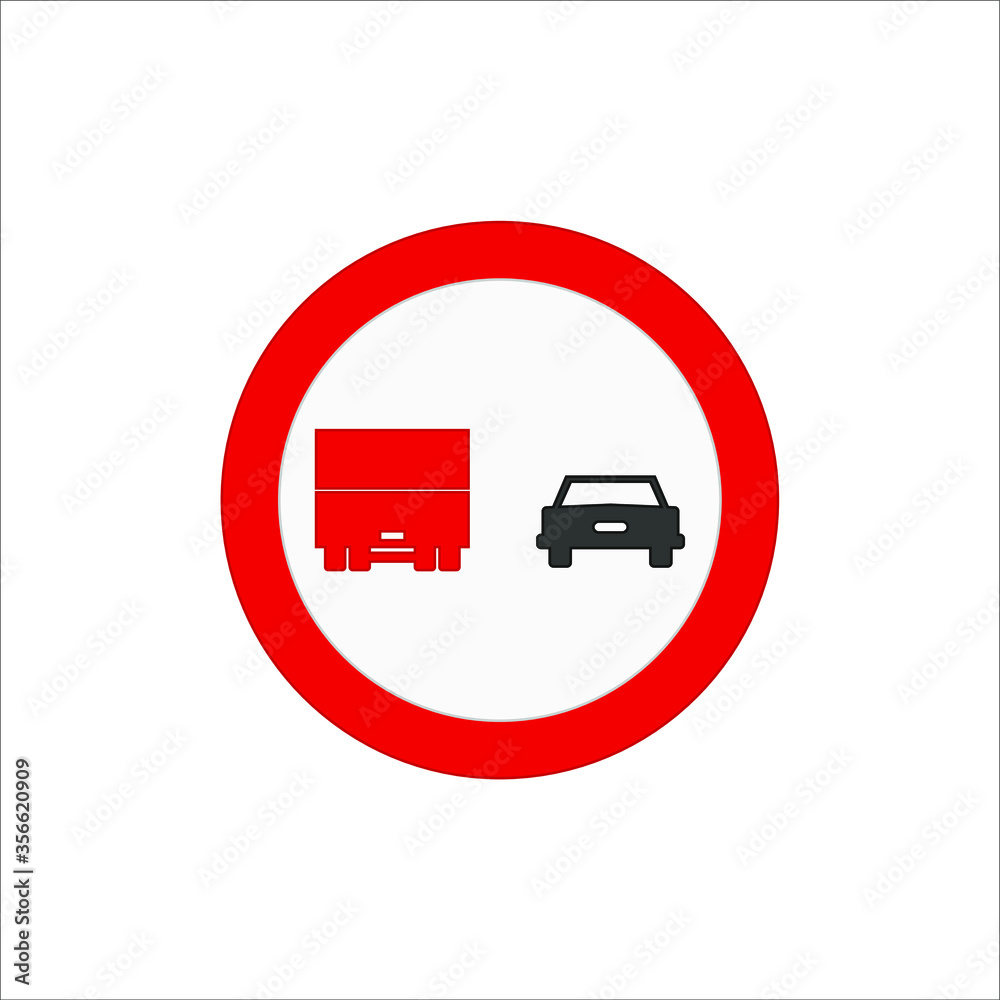Forbidden overtaking traffic signs icons. illustration for web and mobile design. Forbidden overtaking traffic signs icons. illustration for web and mobile design.