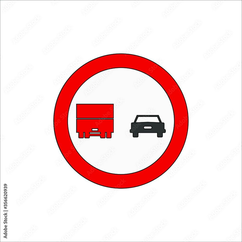 Forbidden overtaking traffic signs icons. illustration for web and mobile design. Forbidden overtaking traffic signs icons. illustration for web and mobile design.
