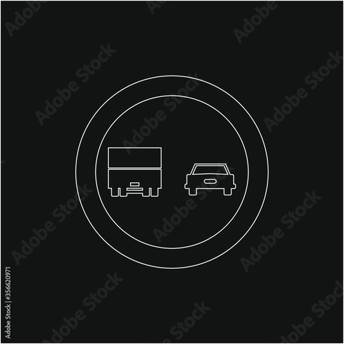 Forbidden overtaking traffic signs icons. illustration for web and mobile design.