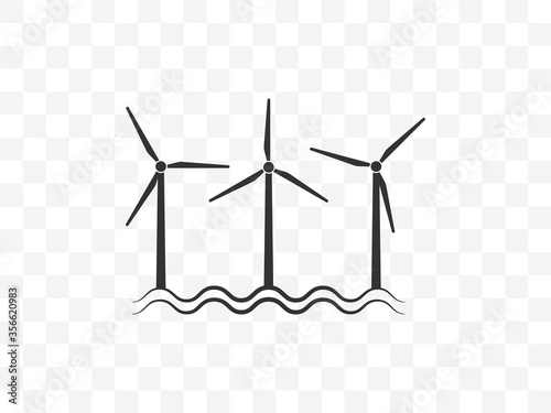 Wind energy, wind turbine icon. Vector illustration, flat design.