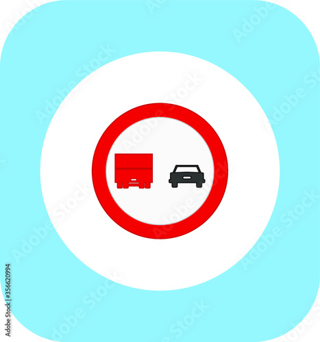 Forbidden overtaking traffic signs icons. illustration for web and mobile design.