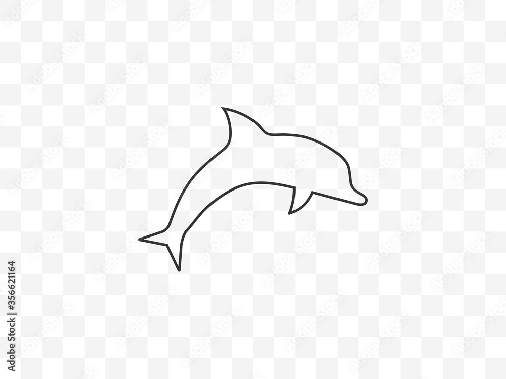Obraz premium Animal, dolphin icon. Vector illustration, flat design.