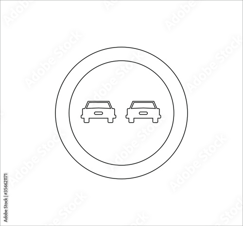 Forbidden overtaking traffic signs icons. illustration for web and mobile design.