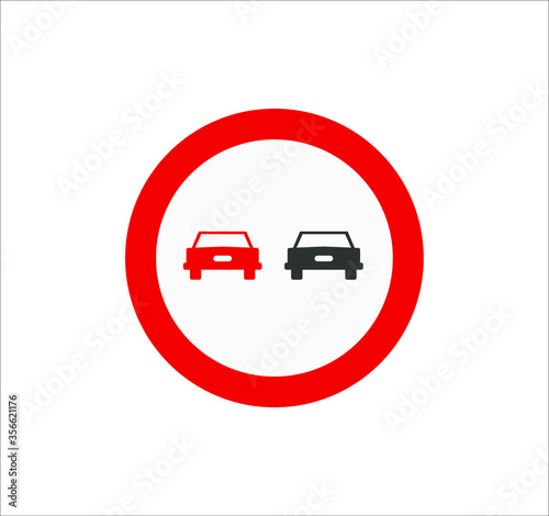Forbidden overtaking traffic signs icons. illustration for web and mobile design.