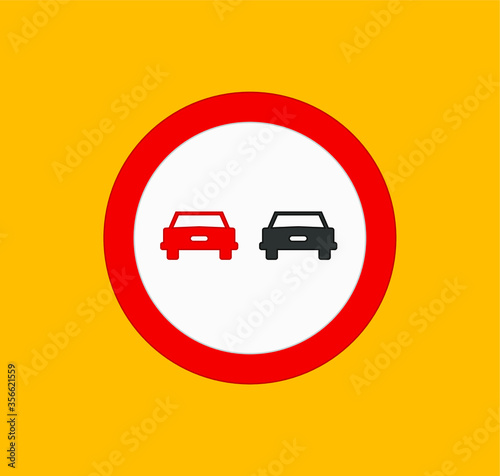 Forbidden overtaking traffic signs icons. illustration for web and mobile design.