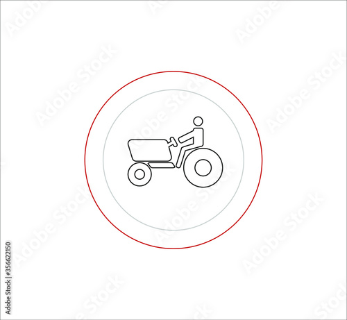 traffic signs icons of prohibited entry to agricultural vehicles. illustration for web and mobile design.