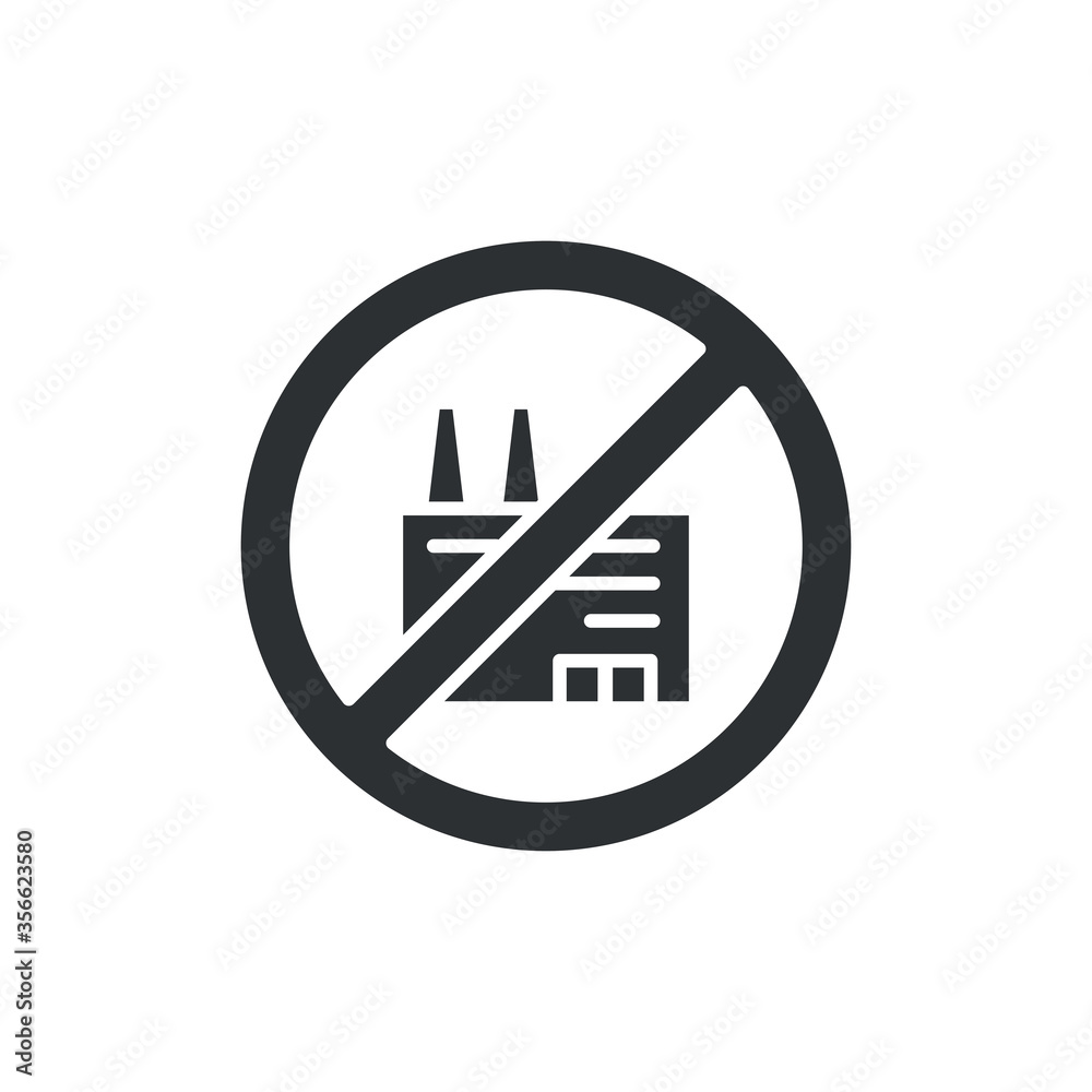 Non factory glyph black icon. Environment protect vector pictogram. Non-pollution technology. Button for web page, app, promo. UI UX GUI design element Non factory glyph black icon. Environment protect vector pictogram. Non-pollution technology. Button for web page, app, promo. UI UX GUI design element