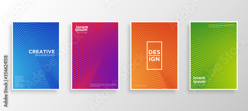 Set of four Minimal covers design. Colorful halftone gradients.modern background template design for web. Cool gradients. Future geometric patterns. Eps10 vector.