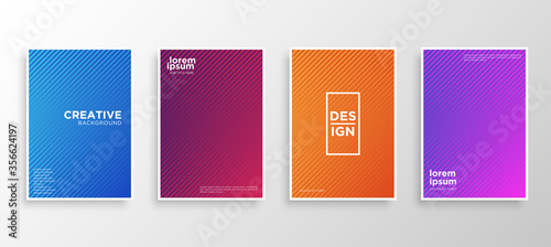 Set of four Minimal covers design. Colorful halftone gradients.modern background template design for web. Cool gradients. Future geometric patterns. Eps10 vector.
