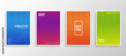 Set of four Minimal covers design. Colorful halftone gradients.modern background template design for web. Cool gradients. Future geometric patterns. Eps10 vector.