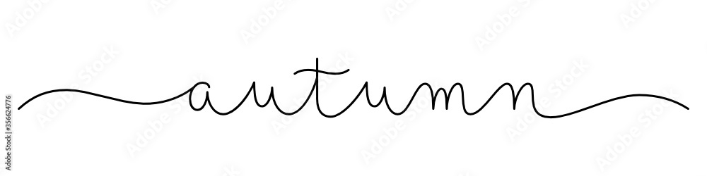 AUTUMN black vector monoline calligraphy banner with swashes AUTUMN black vector monoline calligraphy banner with swashes