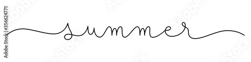 SUMMER black vector monoline calligraphy banner with swashes