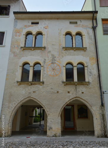 An historic building in Corso Roma in the centre of Spilimbergo in the Udine province of northern Italy  © dragoncello