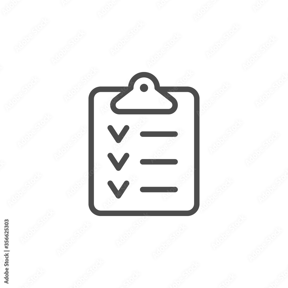 Checklist approval line outline icon Checklist approval line outline icon