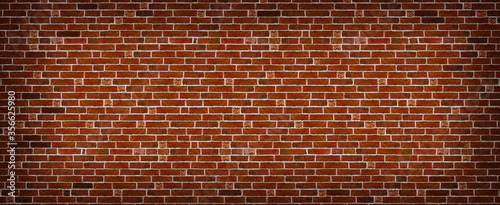 brick wall of red color, old red brick wall texture background