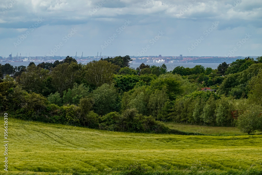 Ebeltoft, Denmark Fields and forest lokking out towards Aarhus. Ebeltoft, Denmark Fields and forest lokking out towards Aarhus.