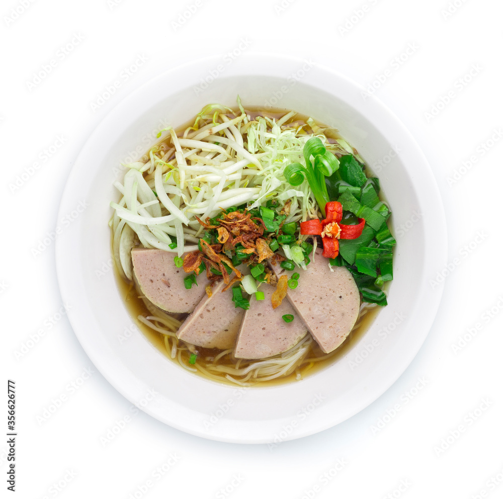 Rice Noodles with Vietnamese Pork Saucesage in Clear Soup Rice Noodles with Vietnamese Pork Saucesage in Clear Soup