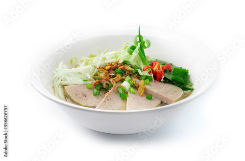 Rice Noodles with Vietnamese Pork Saucesage in Clear Soup