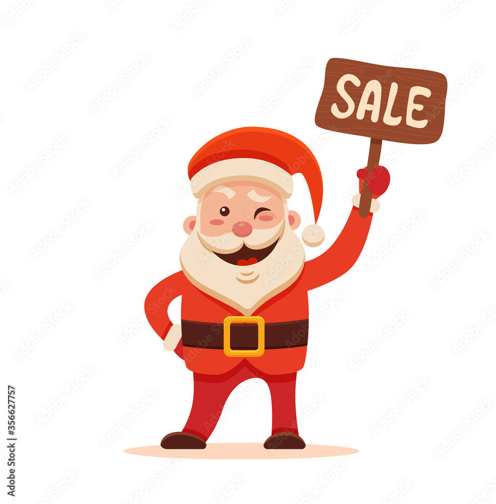 Cartoon Santa Claus for Your Christmas and New Year greeting Design