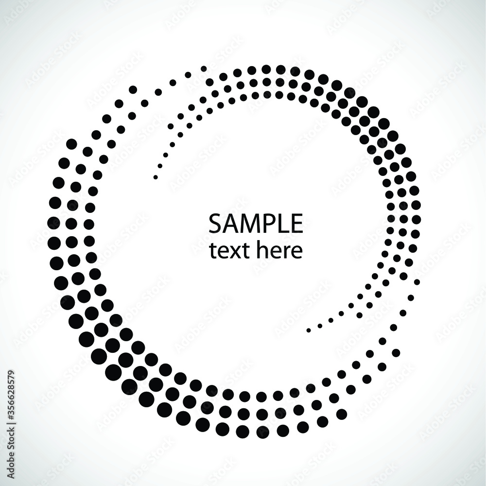 Halftone dots in circle form. round logo . vector dotted frame . design element Halftone dots in circle form. round logo . vector dotted frame . design element