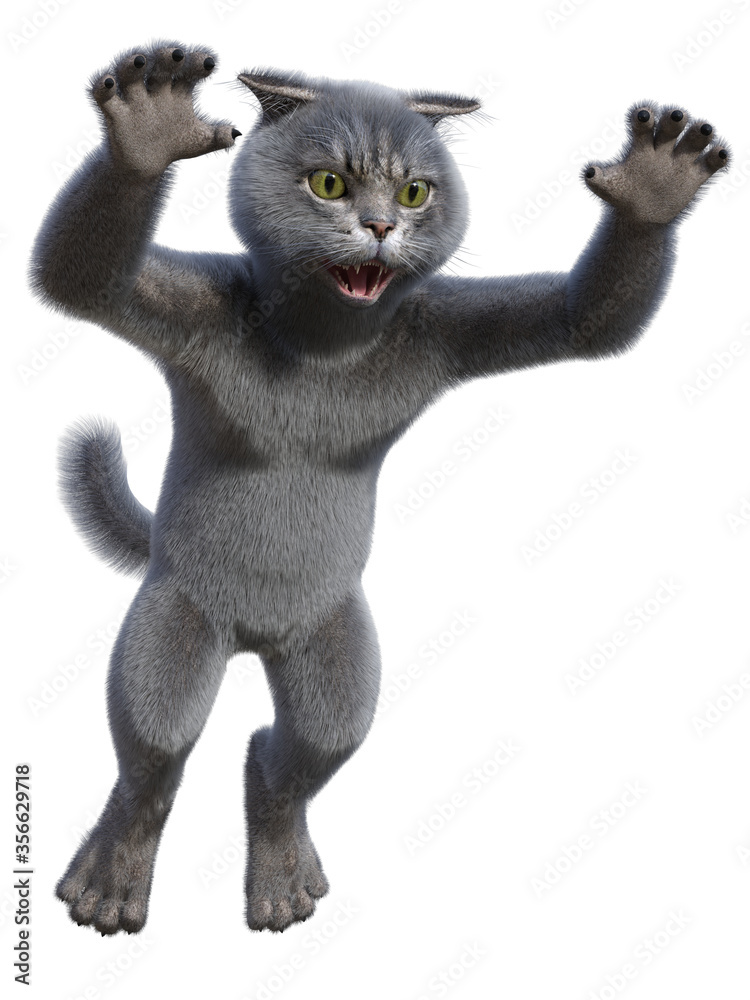 angry cat with green eyes Stock Photo