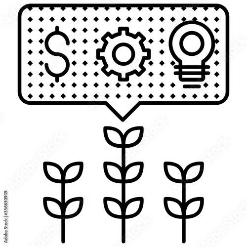 Funds development concept, Finance and Growth Management Vector Icon design 
