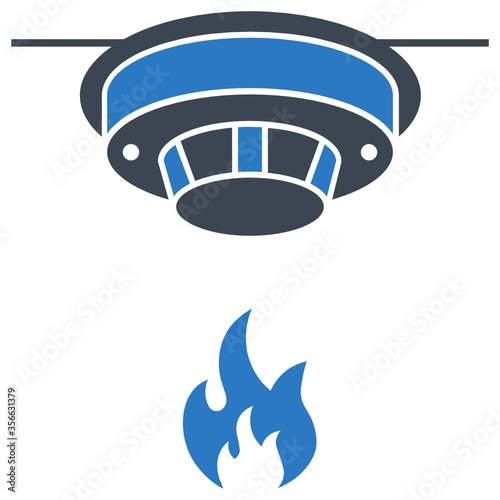 Fire Sensor Home Automation IoT Concept Vector Smoke Detector Icon design 