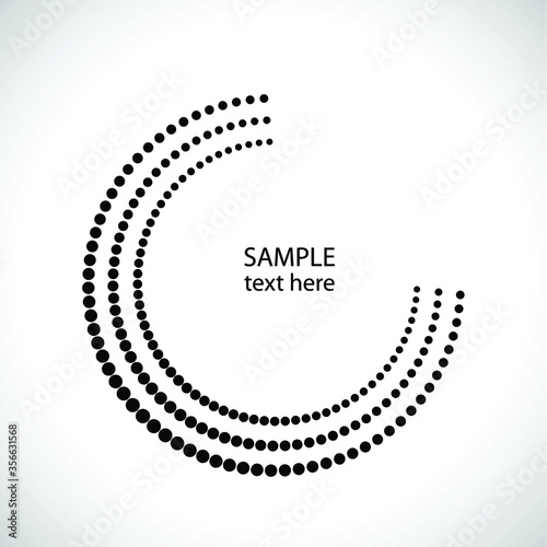 Halftone dots in circle form. round logo . vector dotted frame . design element
