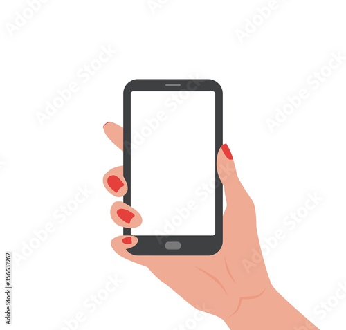 Human hand holding Smartphone with empty screen