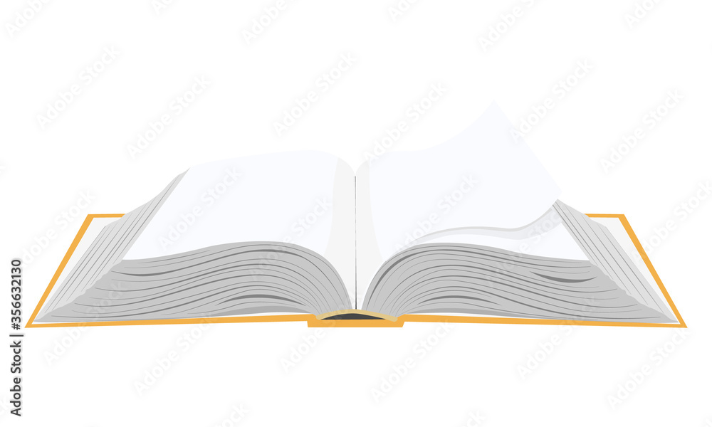 A large open book with lots of white pages. Vector illustration A large open book with lots of white pages. Vector illustration